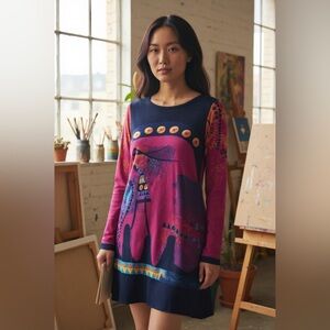 Paramita Y2k graphic pattern dress